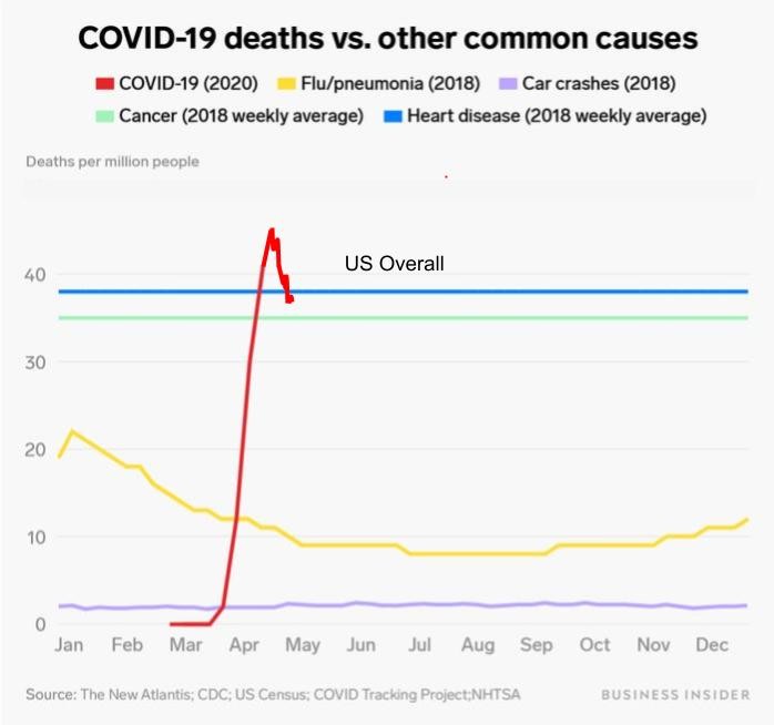 COVID-19 Deaths vs Other Common Causes